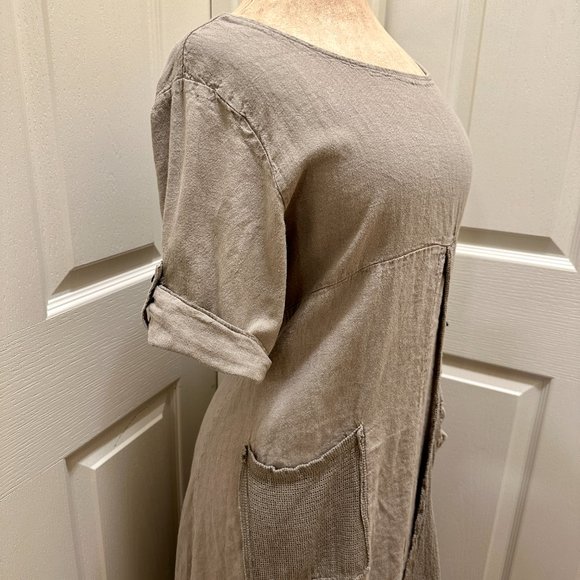 Contessa Teresa Women's 100% Linen Maxi Tunic Dress Size S Gypsy Boho (NEW) - Picture 4 of 14